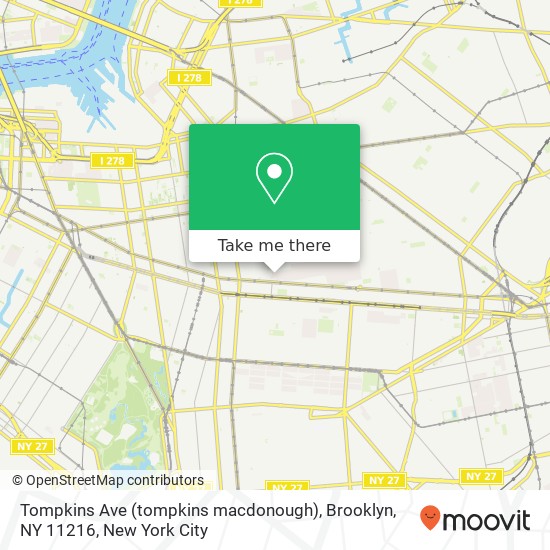 Mapa de Tompkins Ave (tompkins macdonough), Brooklyn, NY 11216