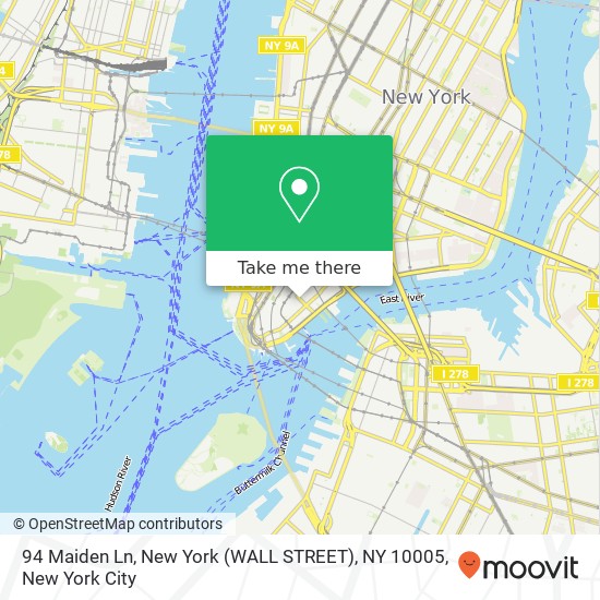 94 Maiden Ln, New York (WALL STREET), NY 10005 map