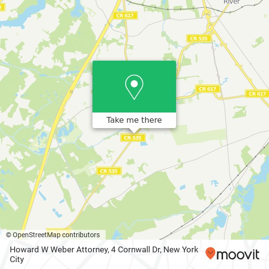 Howard W Weber Attorney, 4 Cornwall Dr map