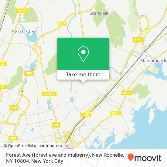 Forest Ave (forest ave and mulberry), New Rochelle, NY 10804 map