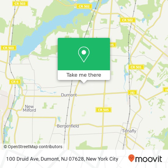 Mapa de 100 Druid Ave, Dumont, NJ 07628