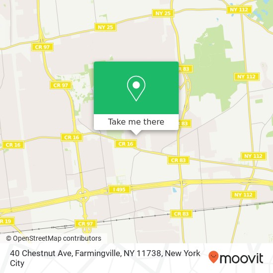 Mapa de 40 Chestnut Ave, Farmingville, NY 11738