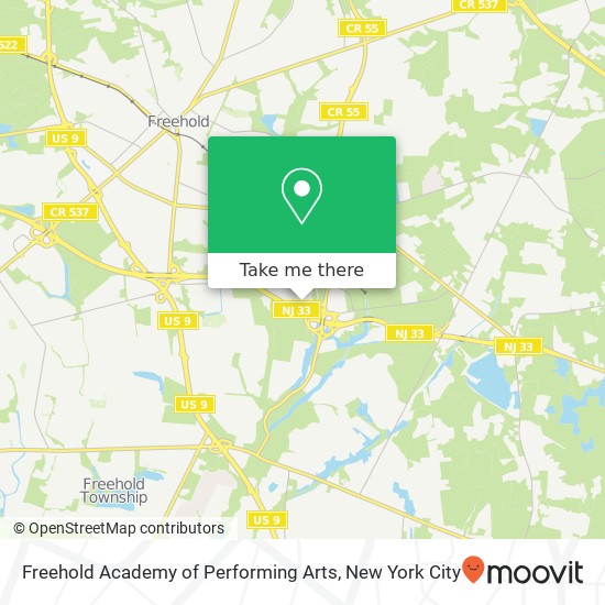 Mapa de Freehold Academy of Performing Arts