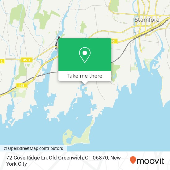 Mapa de 72 Cove Ridge Ln, Old Greenwich, CT 06870