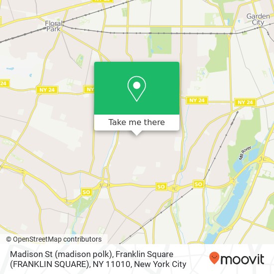 Madison St (madison polk), Franklin Square (FRANKLIN SQUARE), NY 11010 map