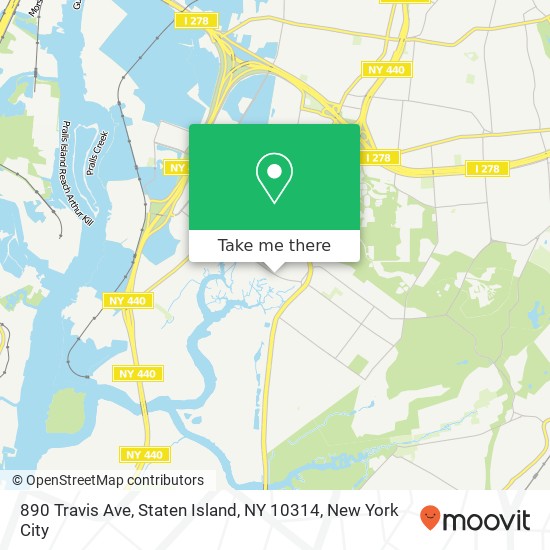 890 Travis Ave, Staten Island, NY 10314 map