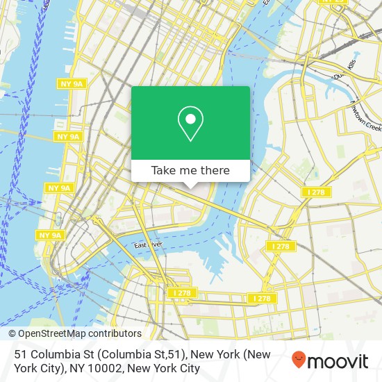 Mapa de 51 Columbia St (Columbia St,51), New York (New York City), NY 10002