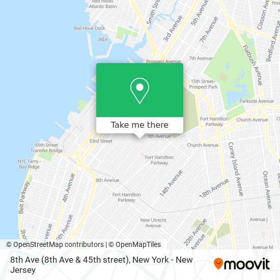 Mapa de 8th Ave (8th Ave & 45th street)