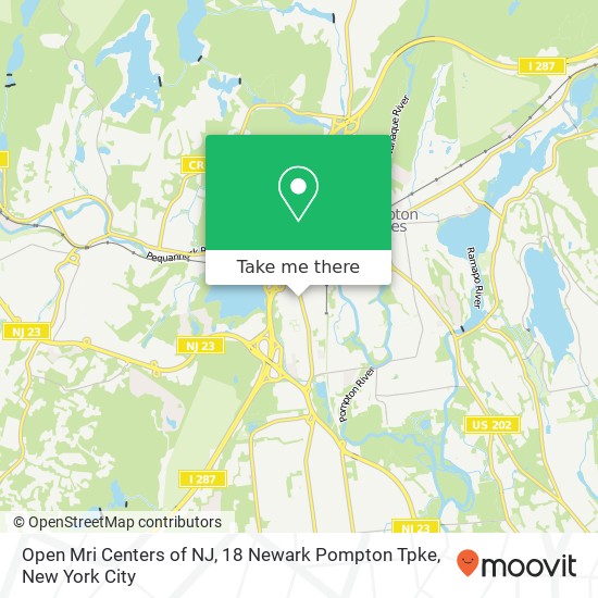 Mapa de Open Mri Centers of NJ, 18 Newark Pompton Tpke