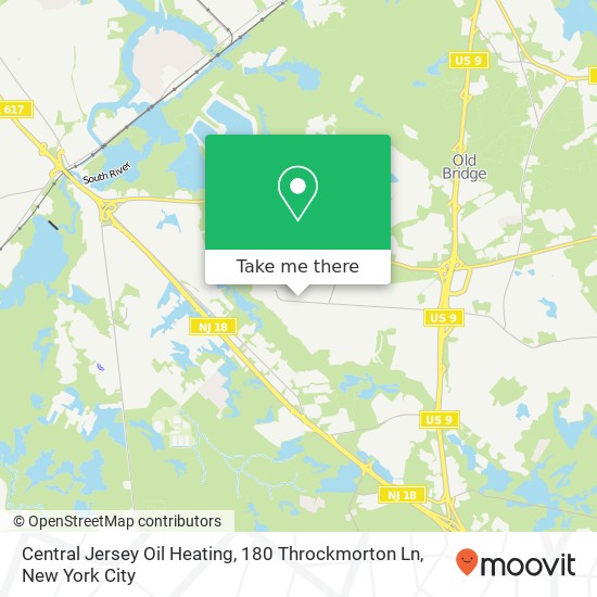 Mapa de Central Jersey Oil Heating, 180 Throckmorton Ln