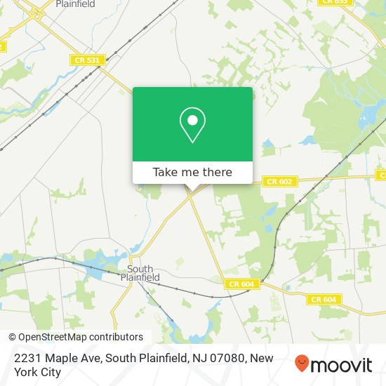 Mapa de 2231 Maple Ave, South Plainfield, NJ 07080