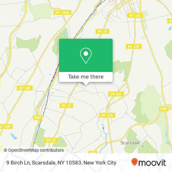 Mapa de 9 Birch Ln, Scarsdale, NY 10583