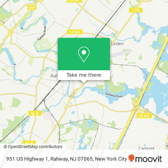 Mapa de 951 US Highway 1, Rahway, NJ 07065