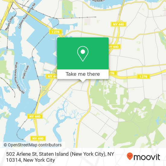 Mapa de 502 Arlene St, Staten Island (New York City), NY 10314