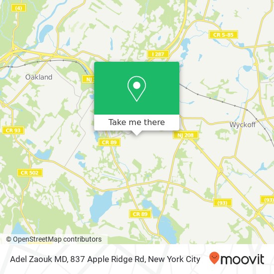 Mapa de Adel Zaouk MD, 837 Apple Ridge Rd