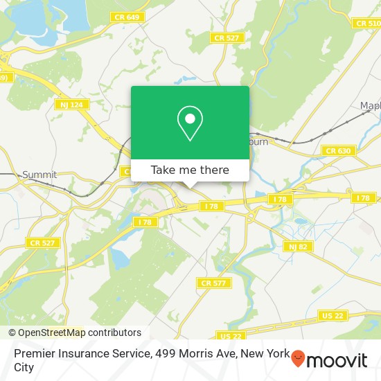 Mapa de Premier Insurance Service, 499 Morris Ave