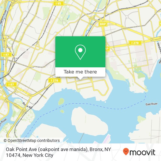 Oak Point Ave (oakpoint ave manida), Bronx, NY 10474 map