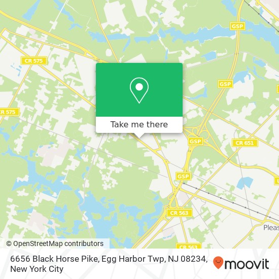 Mapa de 6656 Black Horse Pike, Egg Harbor Twp, NJ 08234