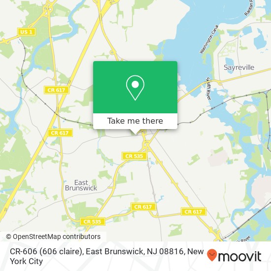 CR-606 (606 claire), East Brunswick, NJ 08816 map