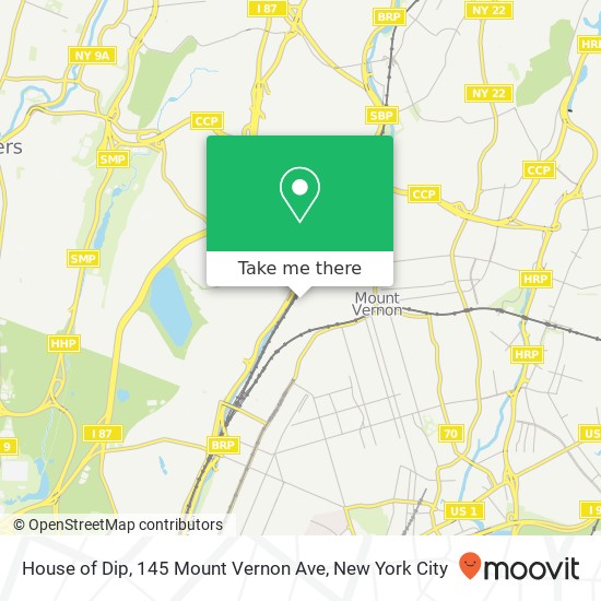 Mapa de House of Dip, 145 Mount Vernon Ave