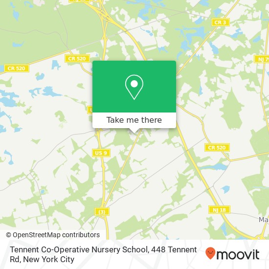 Mapa de Tennent Co-Operative Nursery School, 448 Tennent Rd