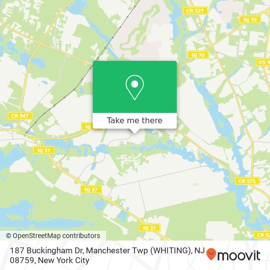 Mapa de 187 Buckingham Dr, Manchester Twp (WHITING), NJ 08759