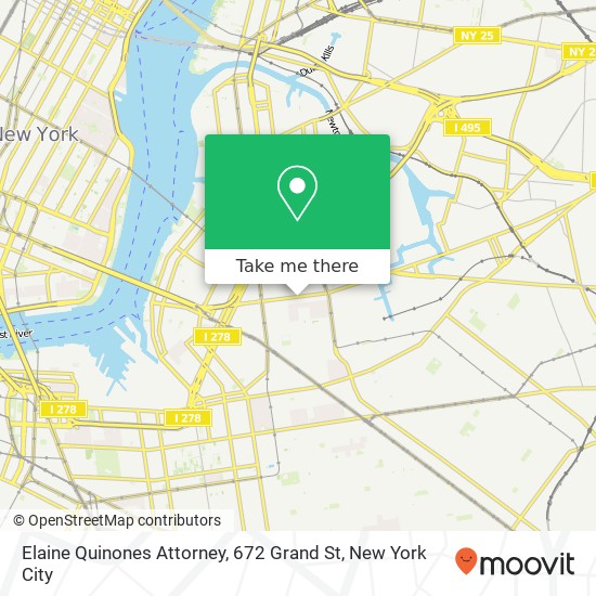 Mapa de Elaine Quinones Attorney, 672 Grand St