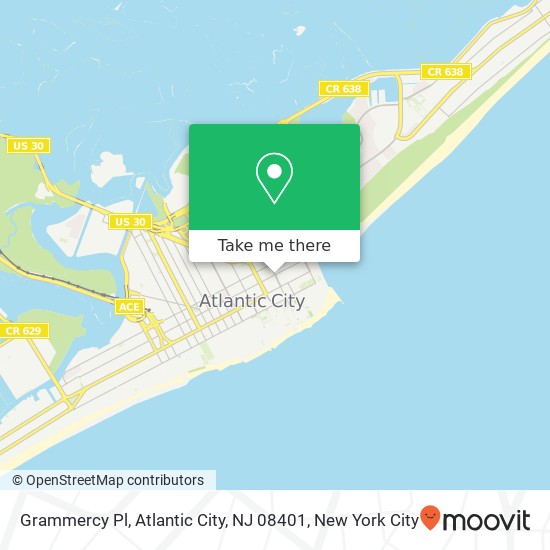 Mapa de Grammercy Pl, Atlantic City, NJ 08401