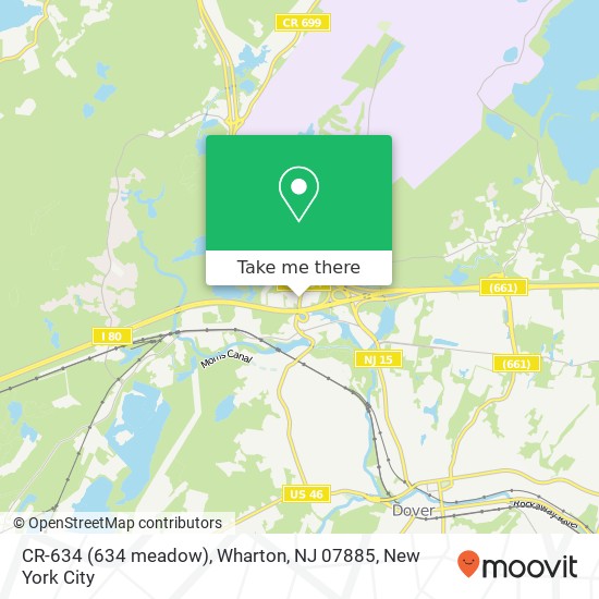 Mapa de CR-634 (634 meadow), Wharton, NJ 07885