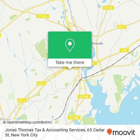 Mapa de Jonas Thomas Tax & Accounting Services, 65 Cedar St