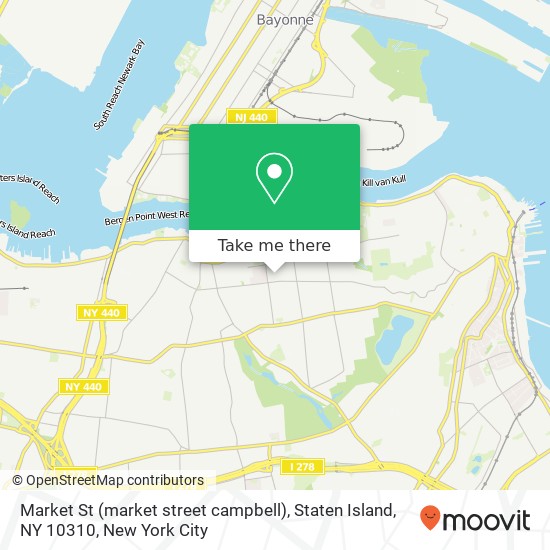 Market St (market street campbell), Staten Island, NY 10310 map