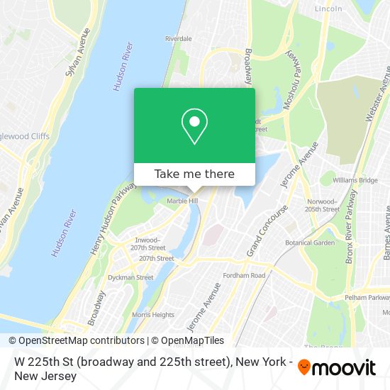 W 225th St (broadway and 225th street) map