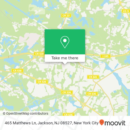 Mapa de 465 Matthews Ln, Jackson, NJ 08527