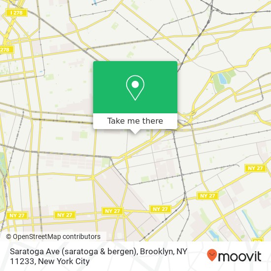 Mapa de Saratoga Ave (saratoga & bergen), Brooklyn, NY 11233