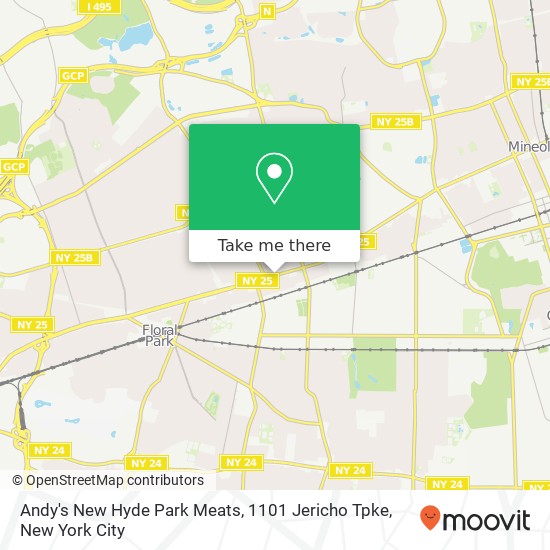 Mapa de Andy's New Hyde Park Meats, 1101 Jericho Tpke