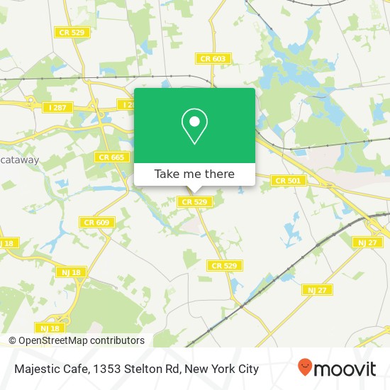 Mapa de Majestic Cafe, 1353 Stelton Rd