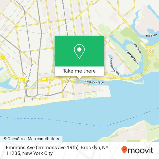 Mapa de Emmons Ave (emmons ave 19th), Brooklyn, NY 11235