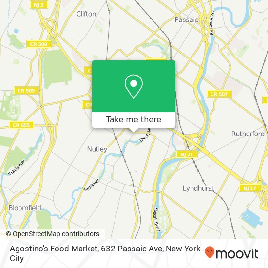 Mapa de Agostino's Food Market, 632 Passaic Ave