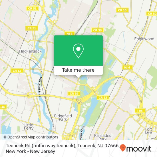 Mapa de Teaneck Rd (puffin way teaneck), Teaneck, NJ 07666