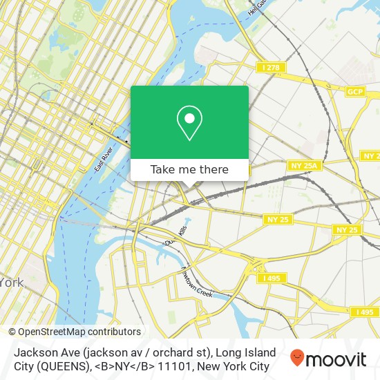 Jackson Ave (jackson av / orchard st), Long Island City (QUEENS), <B>NY< / B> 11101 map