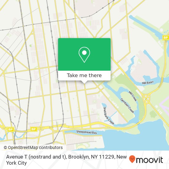 Avenue T (nostrand and t), Brooklyn, NY 11229 map