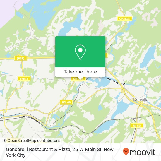 Mapa de Gencarelli Restaurant & Pizza, 25 W Main St