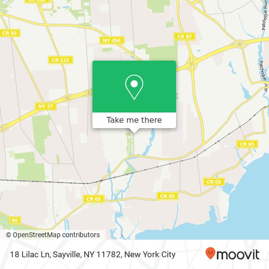 Mapa de 18 Lilac Ln, Sayville, NY 11782