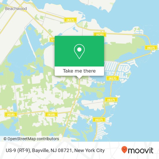 Mapa de US-9 (RT-9), Bayville, NJ 08721