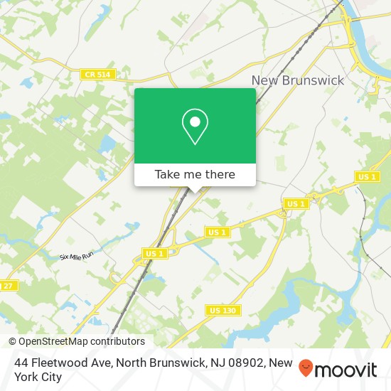 Mapa de 44 Fleetwood Ave, North Brunswick, NJ 08902