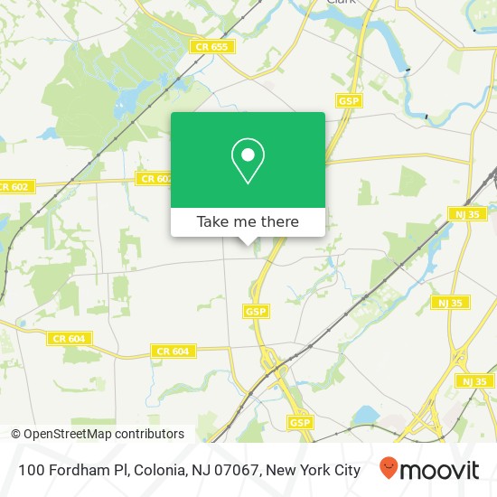 100 Fordham Pl, Colonia, NJ 07067 map