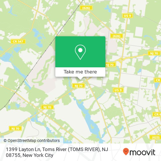 1399 Layton Ln, Toms River (TOMS RIVER), NJ 08755 map