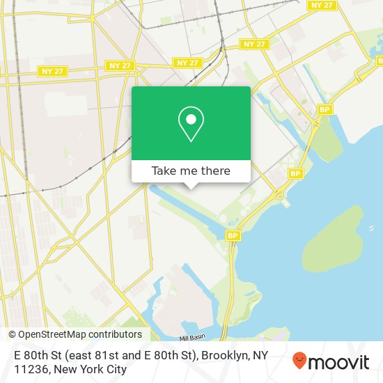 Mapa de E 80th St (east 81st and E 80th St), Brooklyn, NY 11236