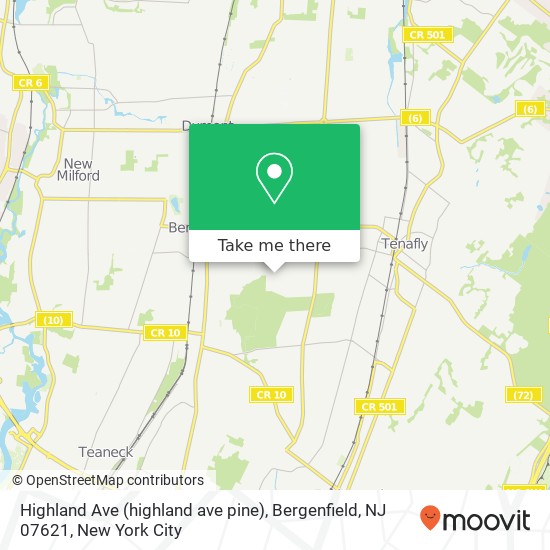 Highland Ave (highland ave pine), Bergenfield, NJ 07621 map