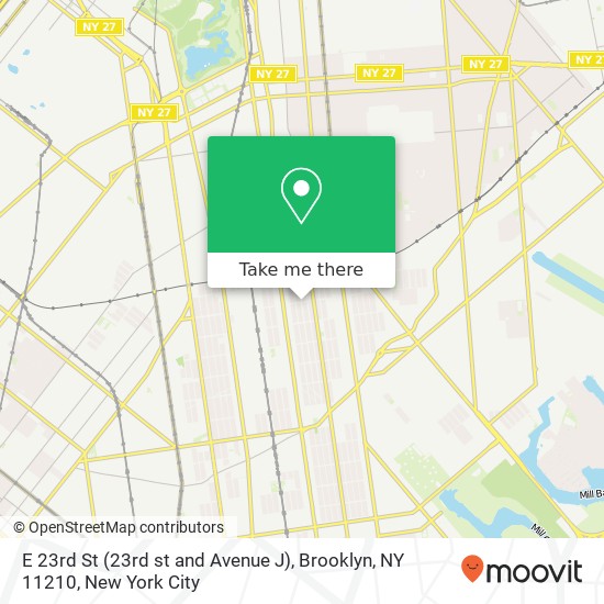 Mapa de E 23rd St (23rd st and Avenue J), Brooklyn, NY 11210